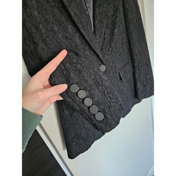 Veronica Beard Black Ashburn Jacket Lace Blazer Size 6 - Picture 6 of 13